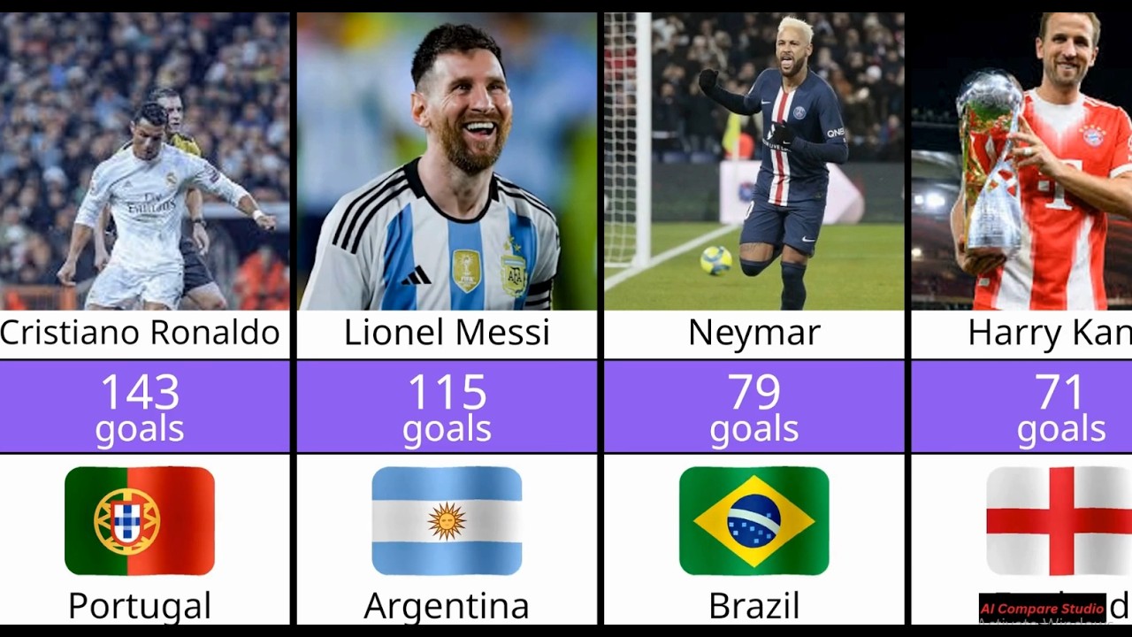 World Famous Footballers With Highest Goals ⚽🔥 (All Time Comparison)