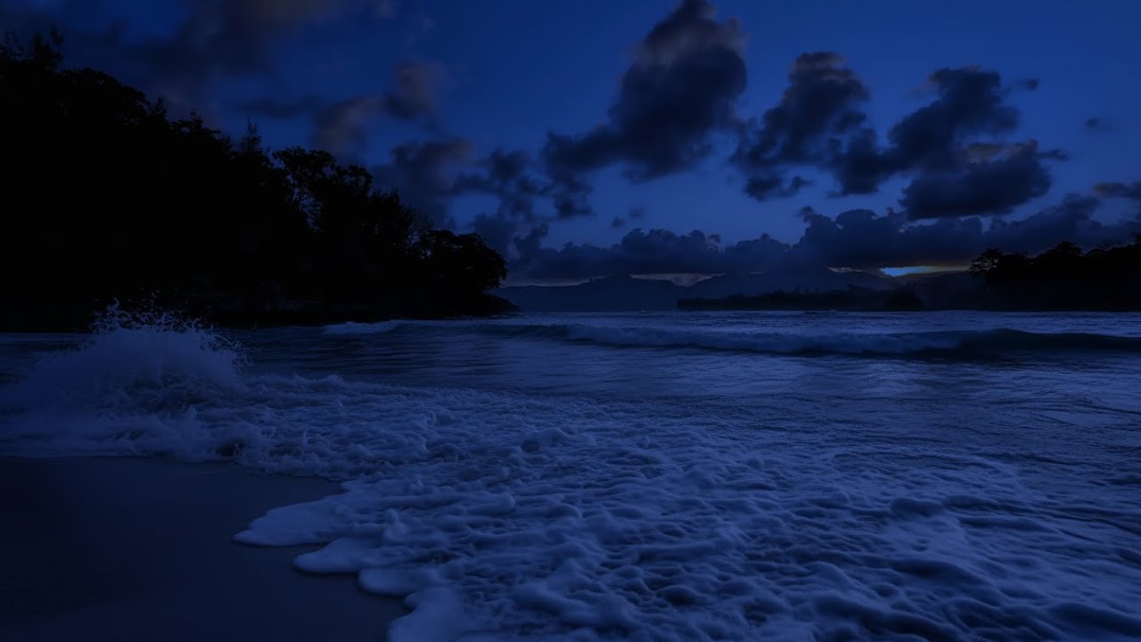 Ocean Waves for Restful Sleep | 10-Hour Dark Screen Night Ambience to Calm the Mind