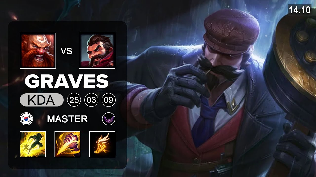 Graves vs Gragas Jungle - KR Master - Patch 14.10 Season 14