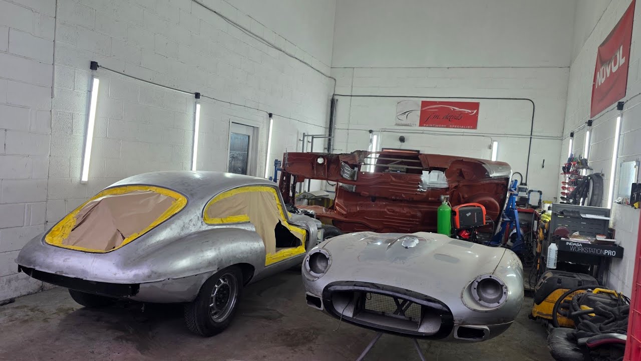 1969 Jaguar E-type stripped to bare metal and into it's first Novol For Classic Car Epoxy protection