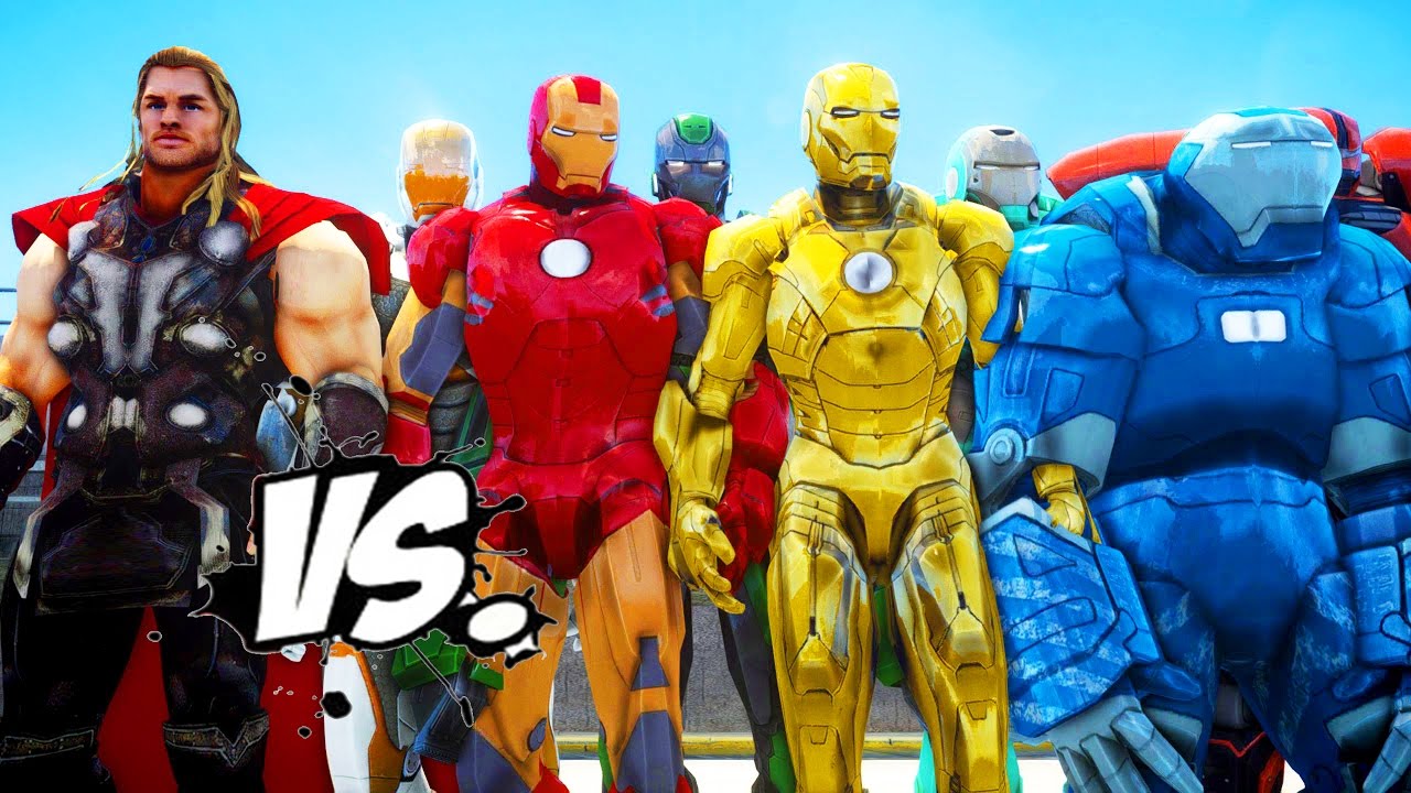 THOR VS IRON MAN ARMY - EPIC SUPERHEROES BATTLE