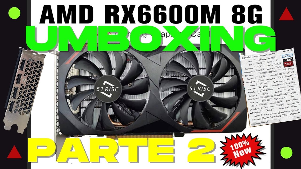 👉Live Unboxing - ✔️Placa Video ✔️ RX6600m 8gb ✔️ NVME Xraydisk 1tb - Parte-2