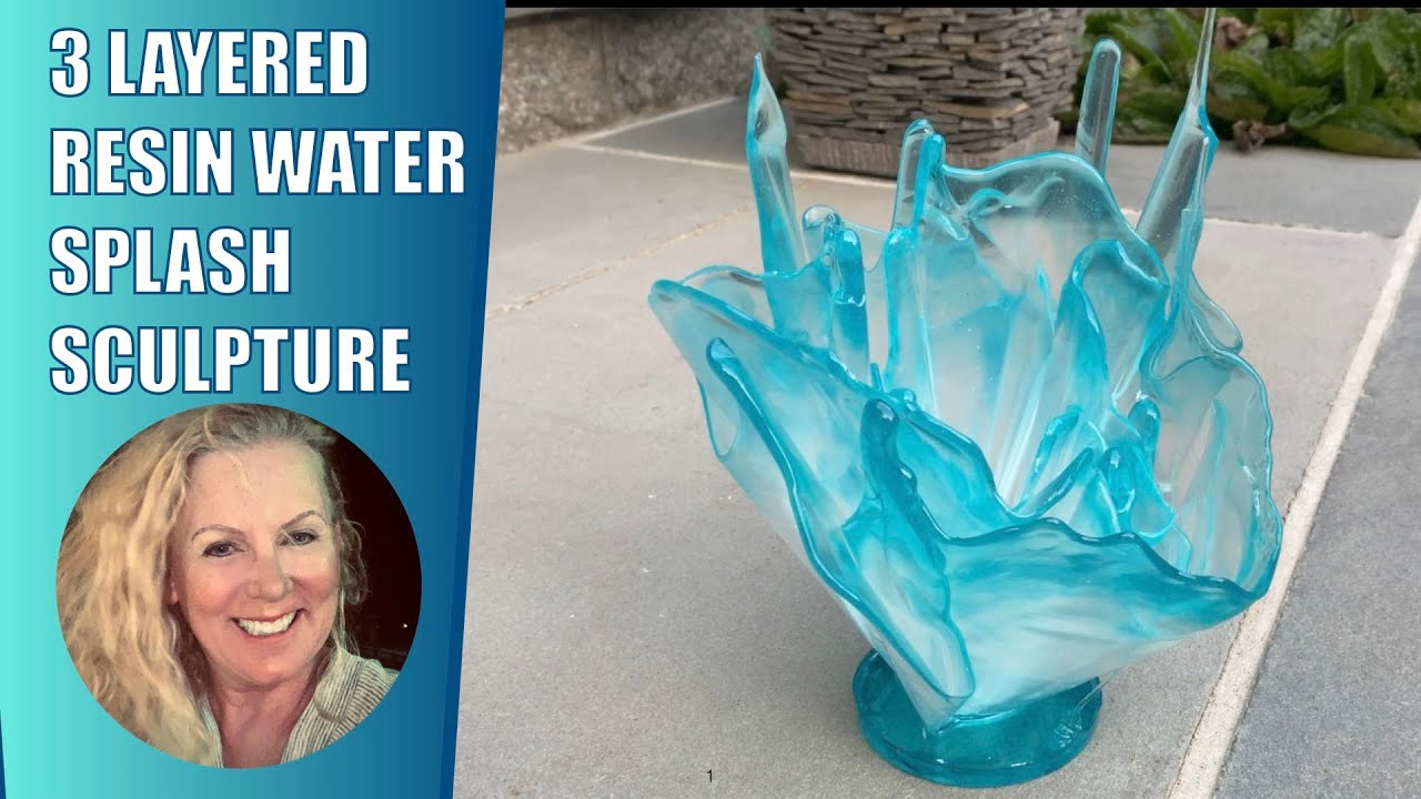 (128) 3 LAYER RESIN WATER SPLASH SCULPTURE