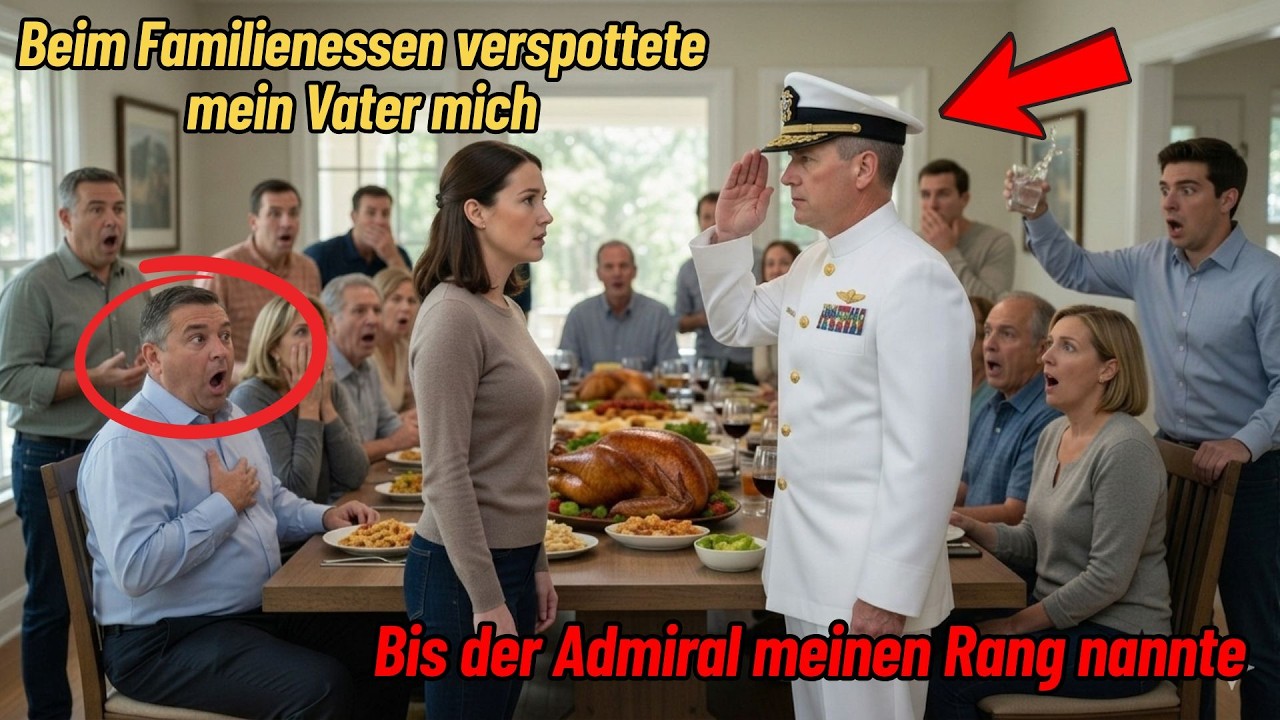 Beim Familienessen verspottete mein Vater mich – bis der Admiral meinen Rang nannte