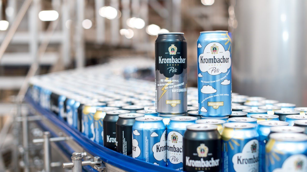 Filling cans – a premiere for Krombacher