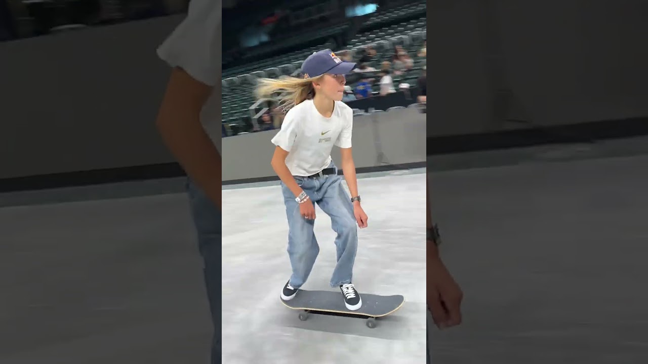 Crook Nollie Heel and Crook Nollie Flip - Momiji Nishiya and Chloe Covell at SLS Miami Practice
