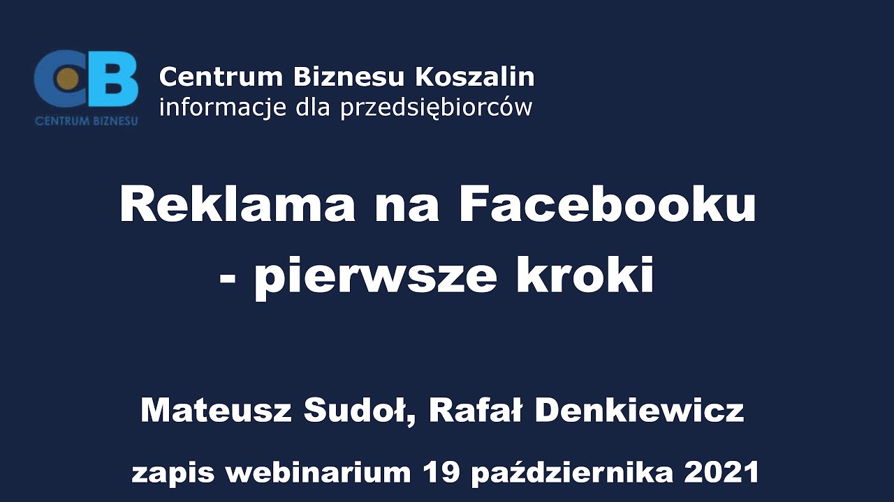 Reklama na Facebooku - pierwsze kroki, Mateusz Sudoł, Rafał Denkiewicz
