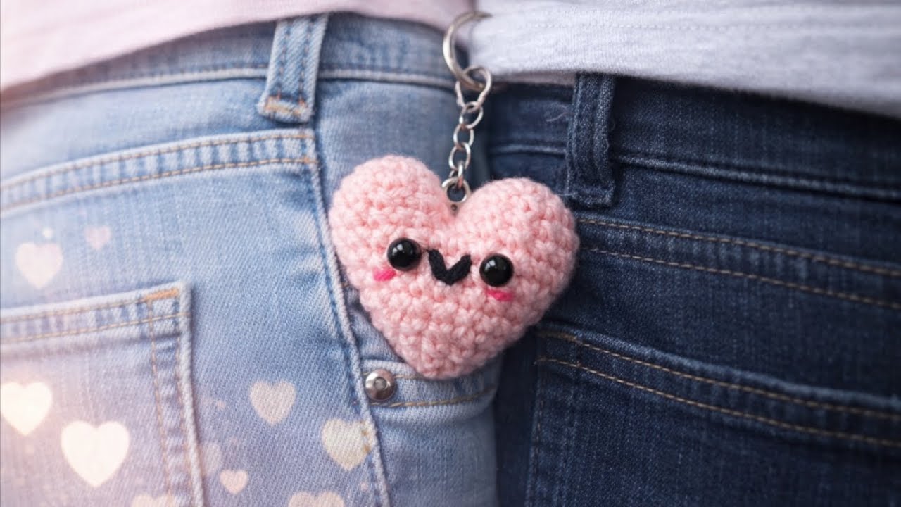 ¡Teje este mini corazón en minutos! 💖 Idea rápida para San Valentín