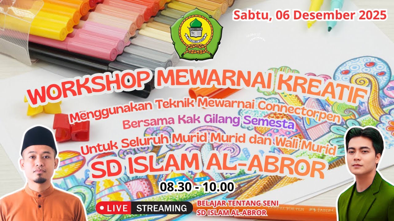 Workshop Teknik Mewarnai Kreatif Connectorpen untuk Murid Murid & Ortu SD Islam Al-Abror Situbondo