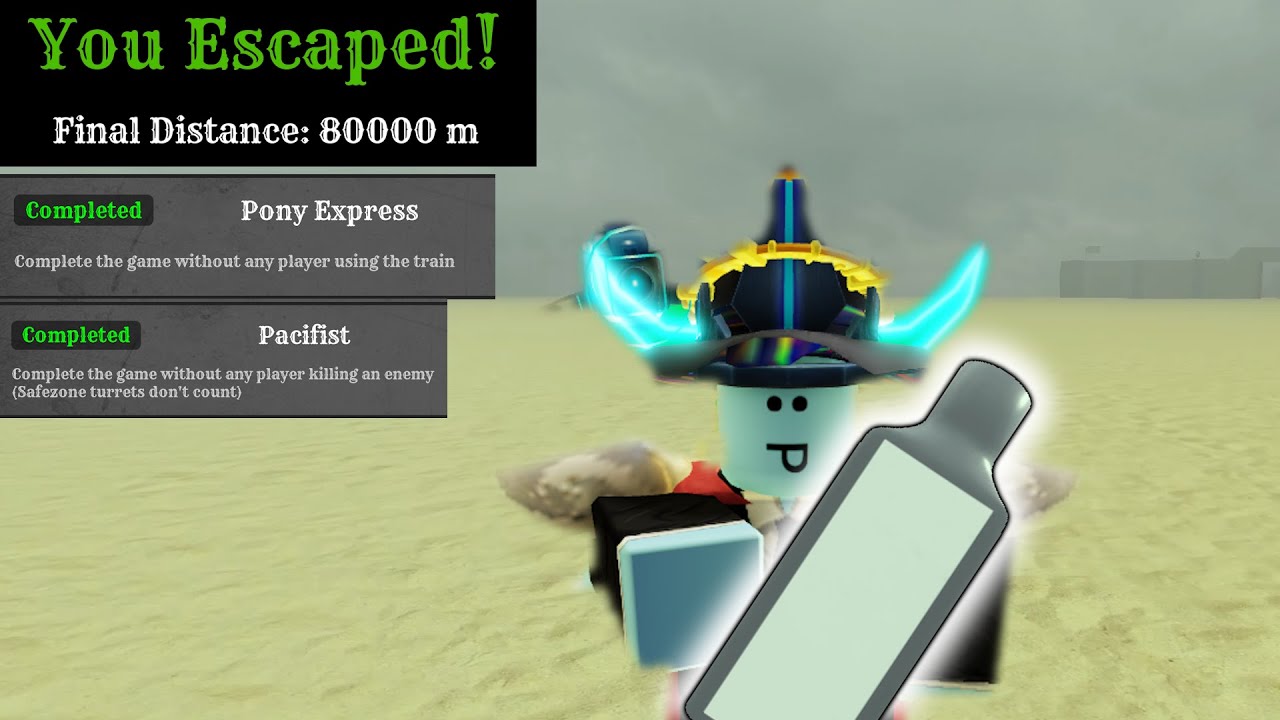 Running to 80km and beating the game using milk + Pacifist (Roblox Dead Rails)