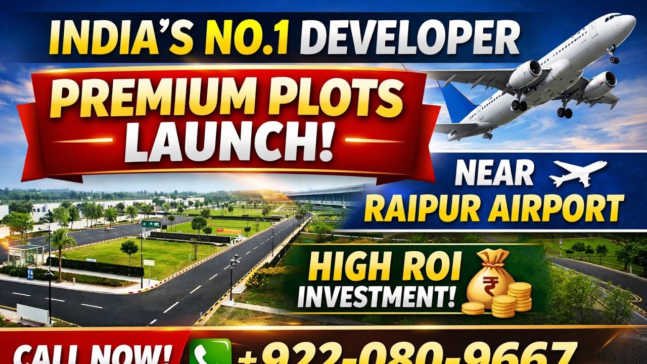 🌄India’s No.1 Developer Launches Luxury Plotted Development Near Raipur Airport | Best Investment |