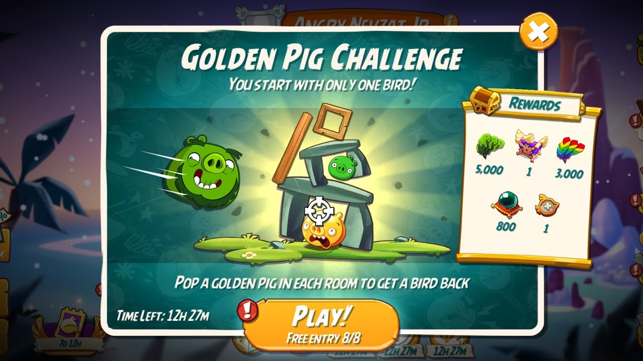 Golden Pig Challenge with Leo - 60 gems used - Angry Birds 2