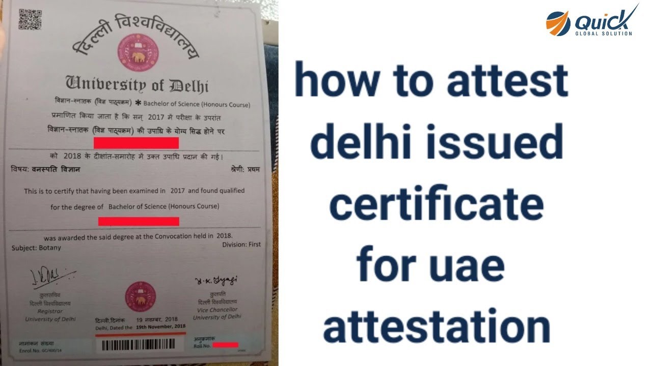 UAE Certificate Attestation in Delhi - Degree Certificate Attestation - Certificate Attestation UAE