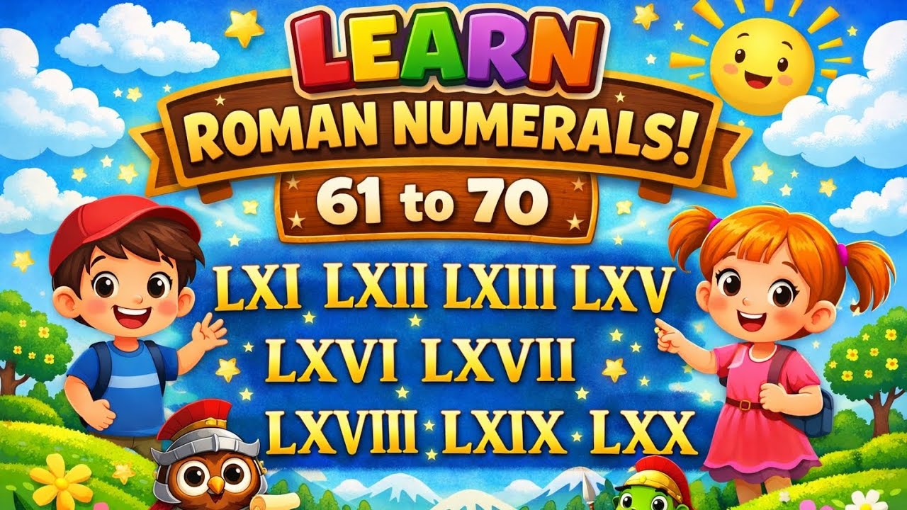 Roman Numerals 61 to 70 | Learn Roman Numbers for Kids | Easy & Fun