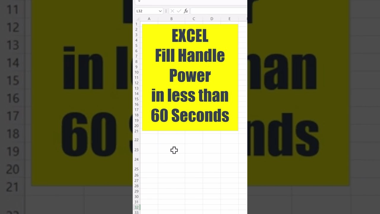 EXCEL Fill Handle Power in 60 secs