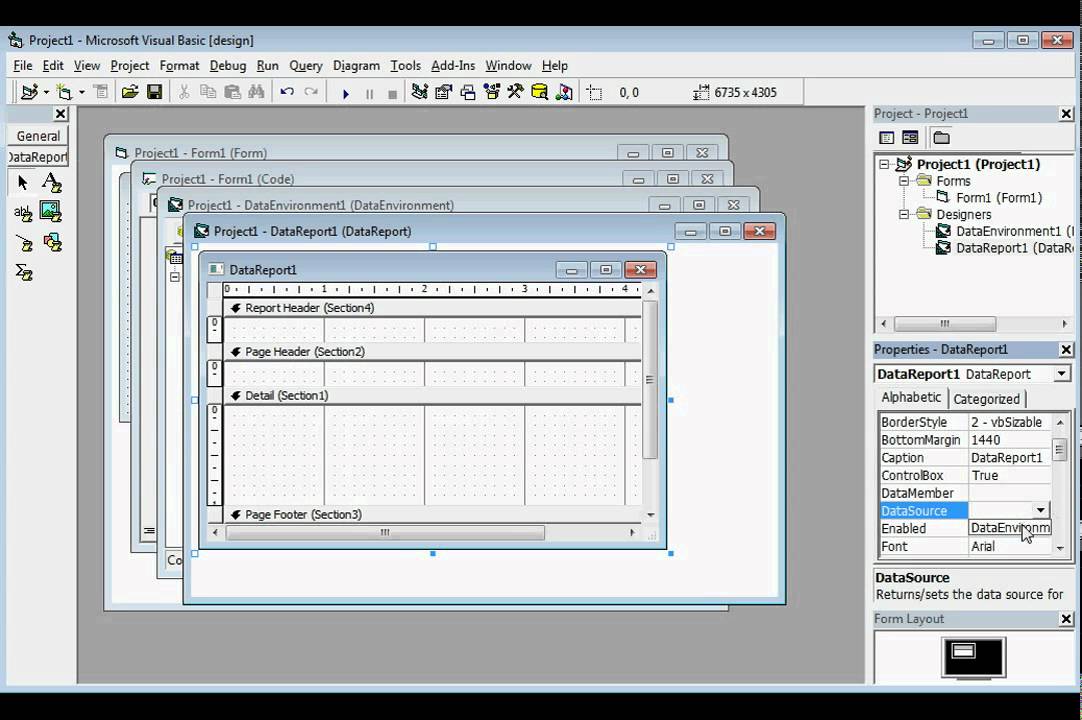 visual basic 6.0 Simple DataReport