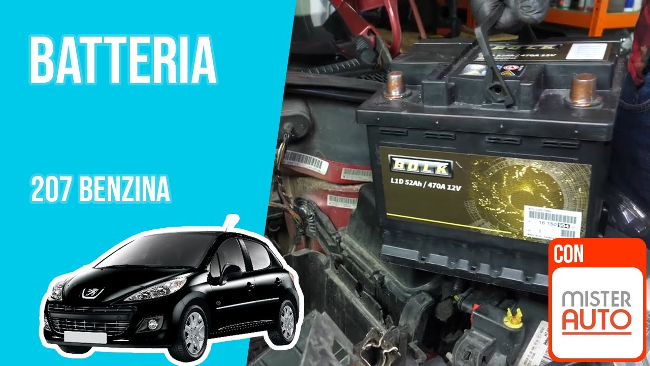 Cambio batteria Peugeot 207 1.4 16V 🔋