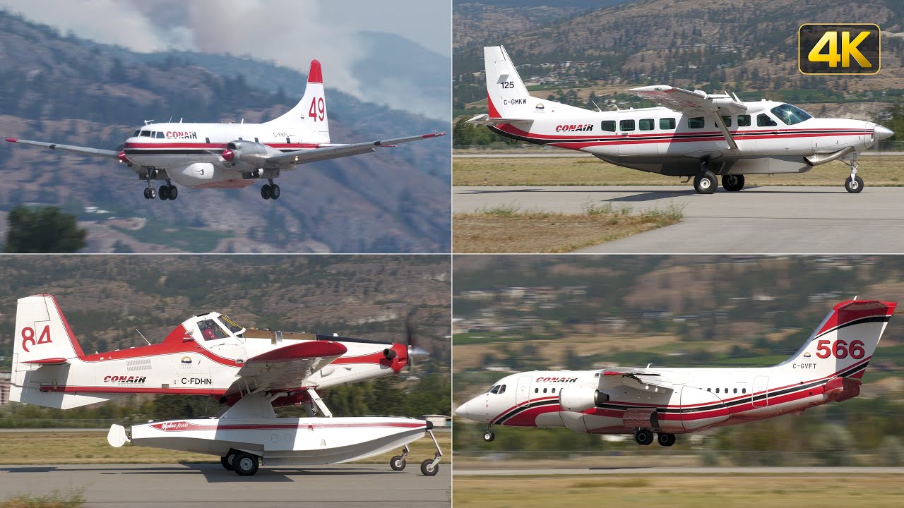 Air Tanker action at CYYF Airport (Penticton Airport), Canada