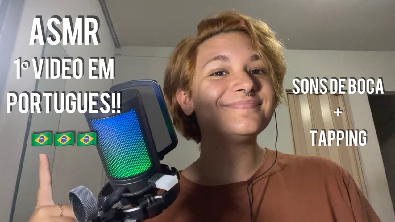 ASMR Mouth Sounds + Tapping | Meu primeiro vídeo em português!! (first full video in portuguese)❤️🇧🇷