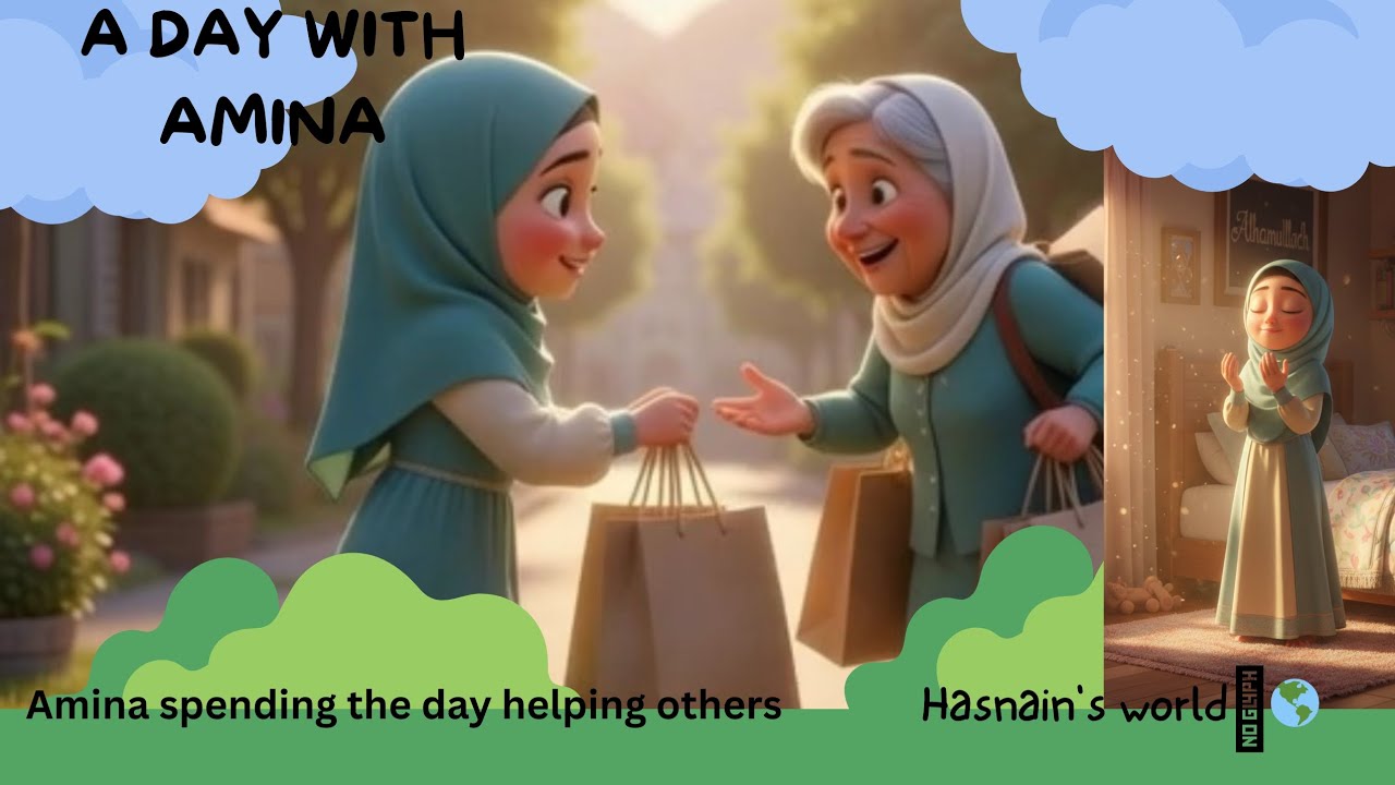 A day with Amina helping caring and loving🕊🌸🥰💗#IslamicKids#GoodDeeds#KindnessMatters#HelpingOthers