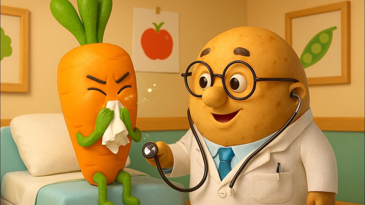 Doctor Potato Saves the Day! 🥔👨‍⚕️ | Fun Vegetable Doctor Song for Kids | 3D Cartoon Rhyme