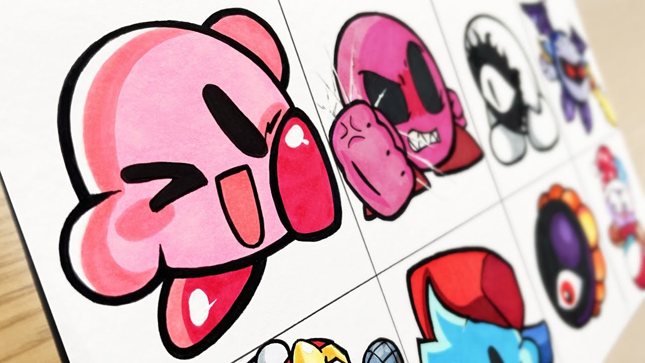 Drawing FNF - Kirby ATFL / Kirby and the Fogotten Land / Too Much Kirby / Meta Knight