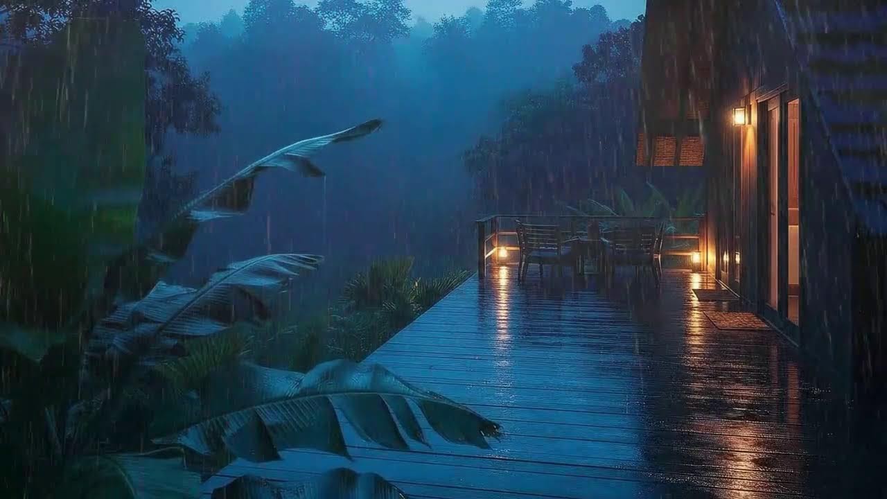 Tropical Cabin Rain & Thunder That Forces Rapid Deep Sleep 🌩️