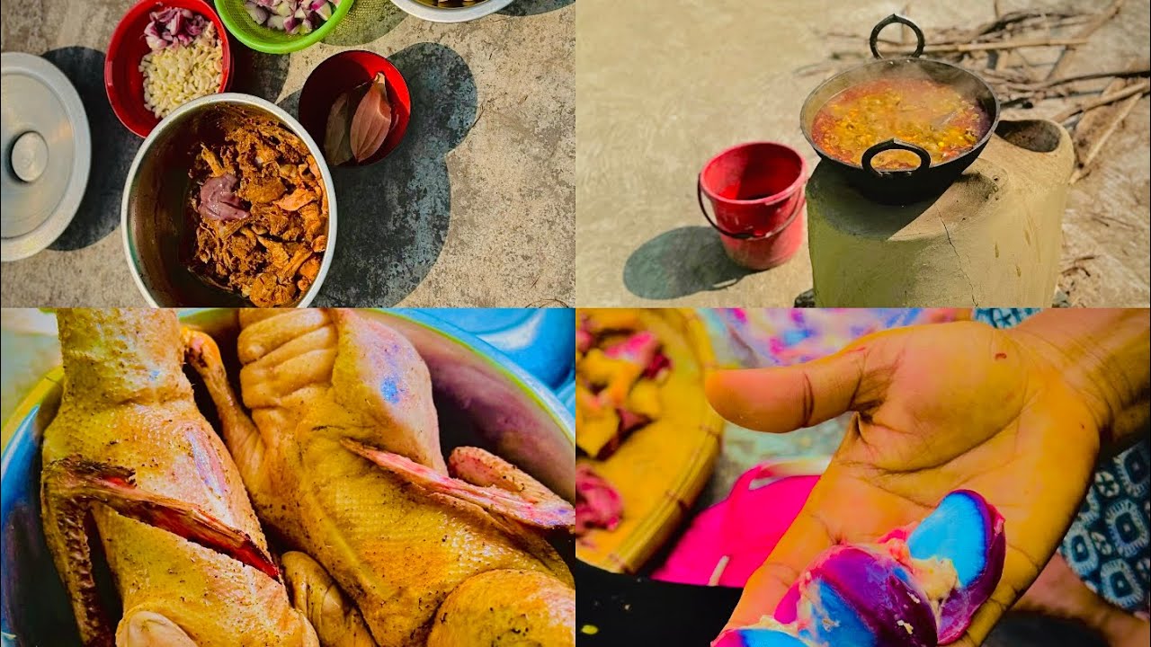 মাটির চুলায় দেশি হাস রান্না রেসিপি 🔥🦆#food #duck #viral #cooking #village 