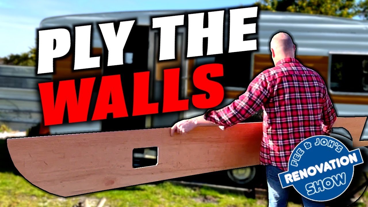 Using WEIRD shapes from plywood to line our vintage caravan - 1975 Viscount Ambassador Build Pt 22
