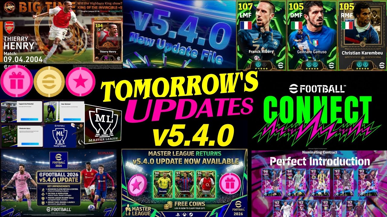 v5.4.0: What is coming on Tomorrow & Next Thursday in eFootball 2026, New Campaign, Free Epic & Coin