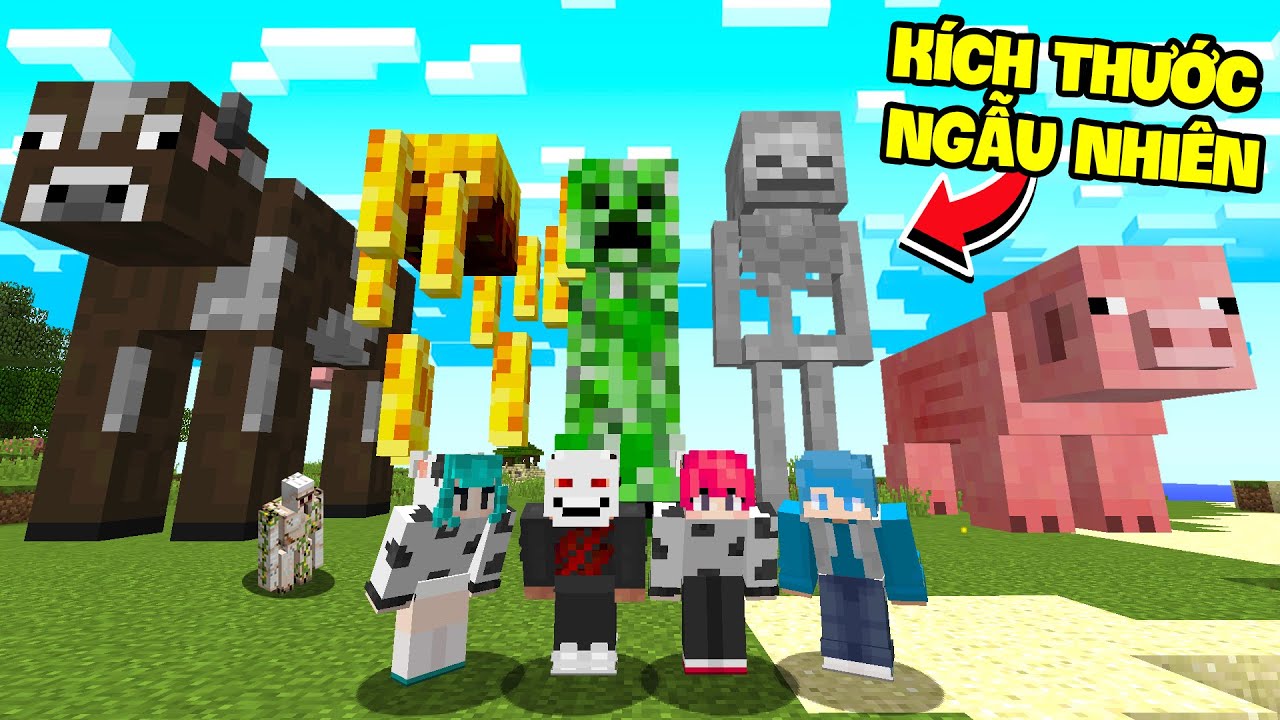 Zeros Minecraft Thử Thách Nhưng Sinh Vật Sẽ Có Kích Thước Ngẫu Nhiên