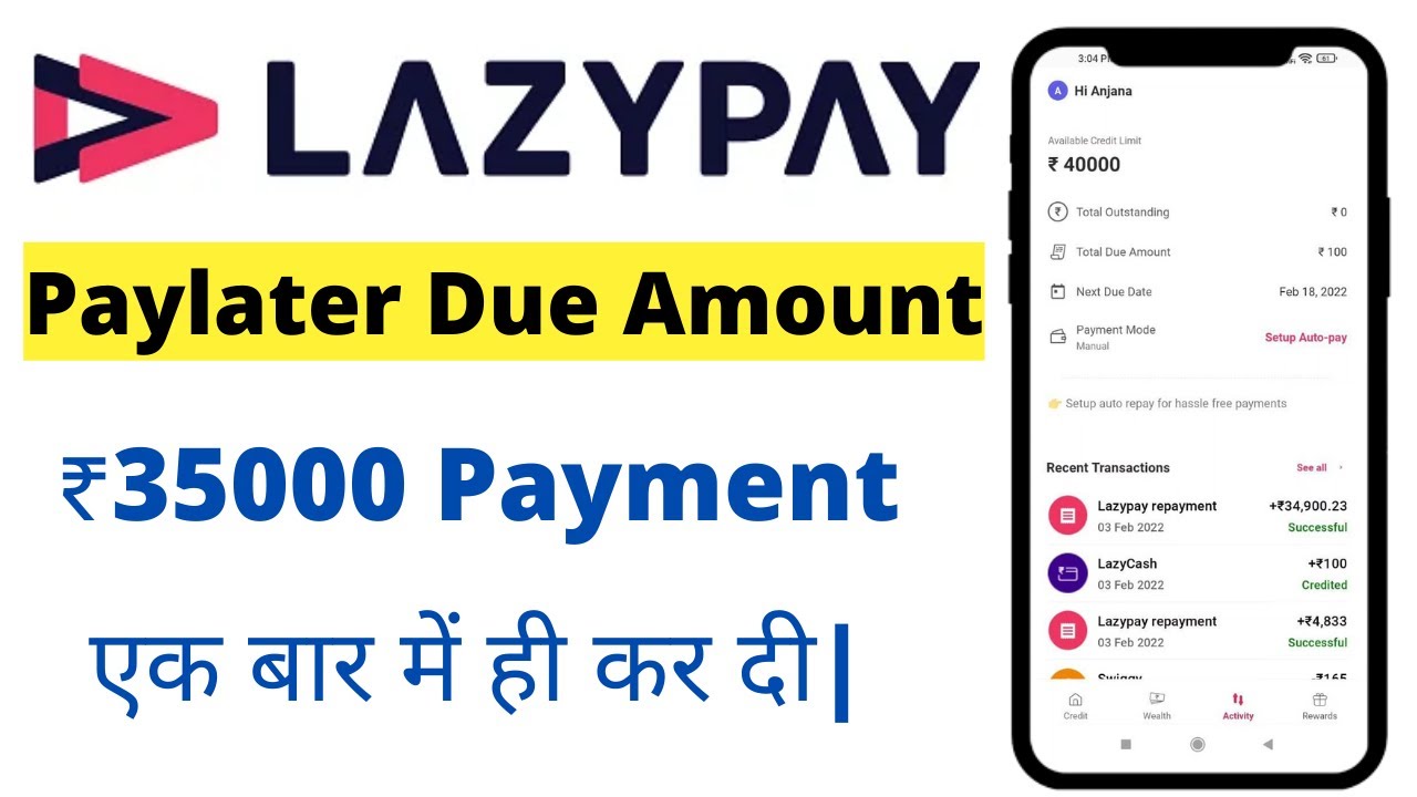 LazyPay Card Bill Payment Due Amount