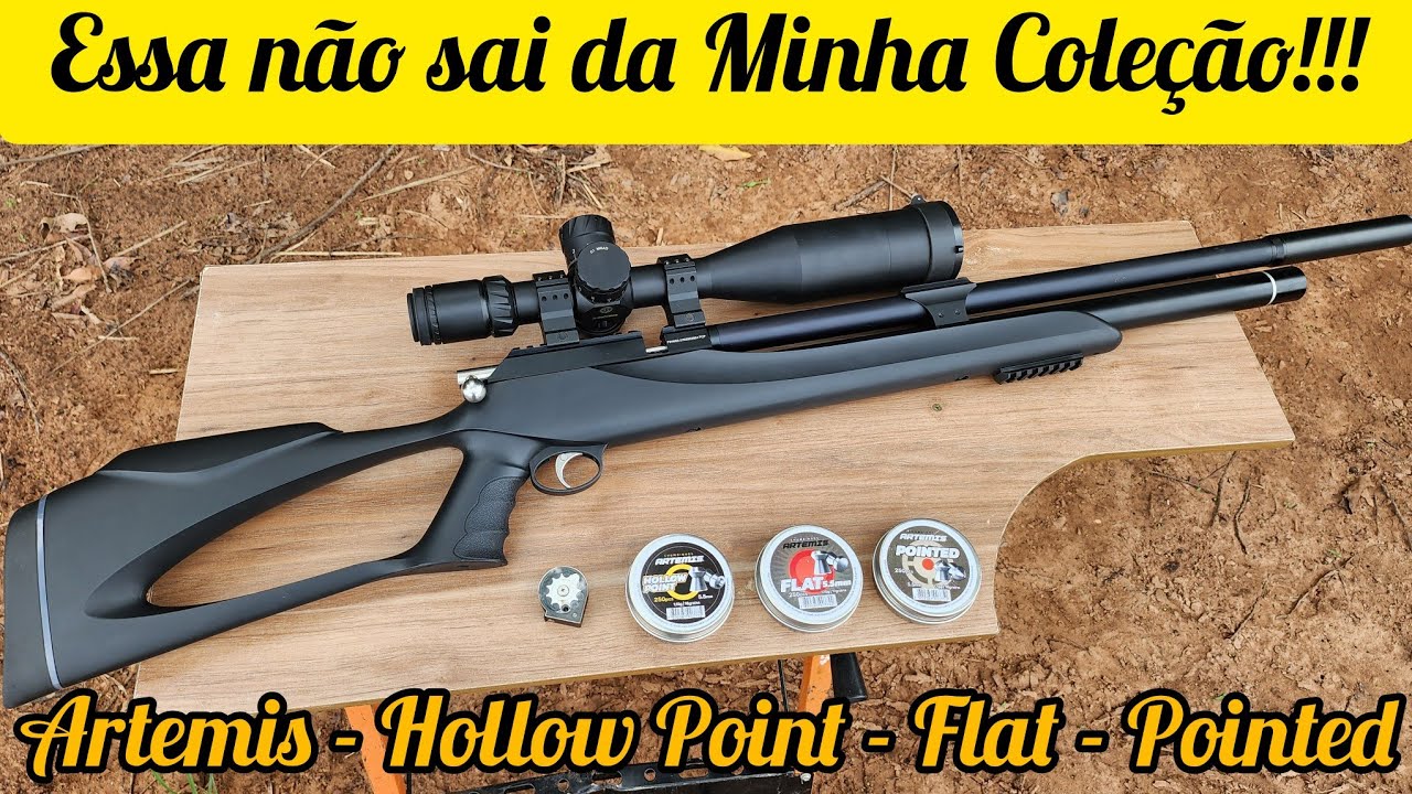 ESSA NÃO SAI DA MINHA COLEÇÃO M25 THUNDER BLACK TESTES CHUMBOS ARTEMIS HOLLOW POINT, POINTED E FLAT