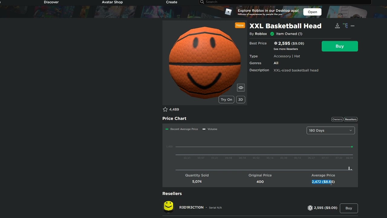 XXL Basketball Head Went Limited | Roblox
