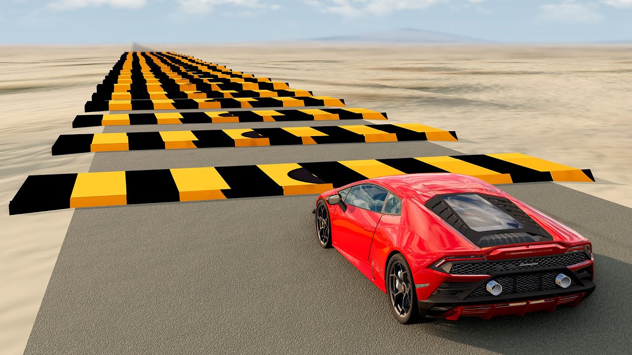 Cars Vs 100 Speed Bumps🔥[BeamNG.Drive] #01