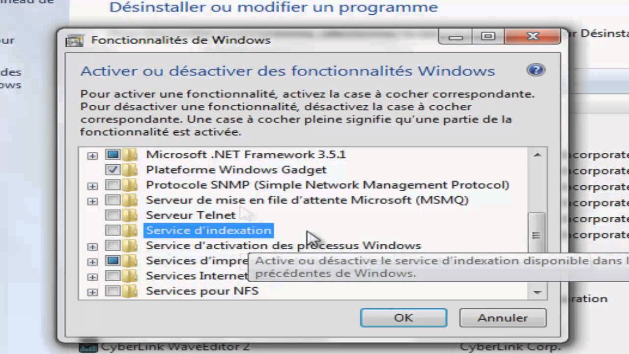 Astuce - D&eacute;sactiver des Fonctionnalit&eacute;s Windows