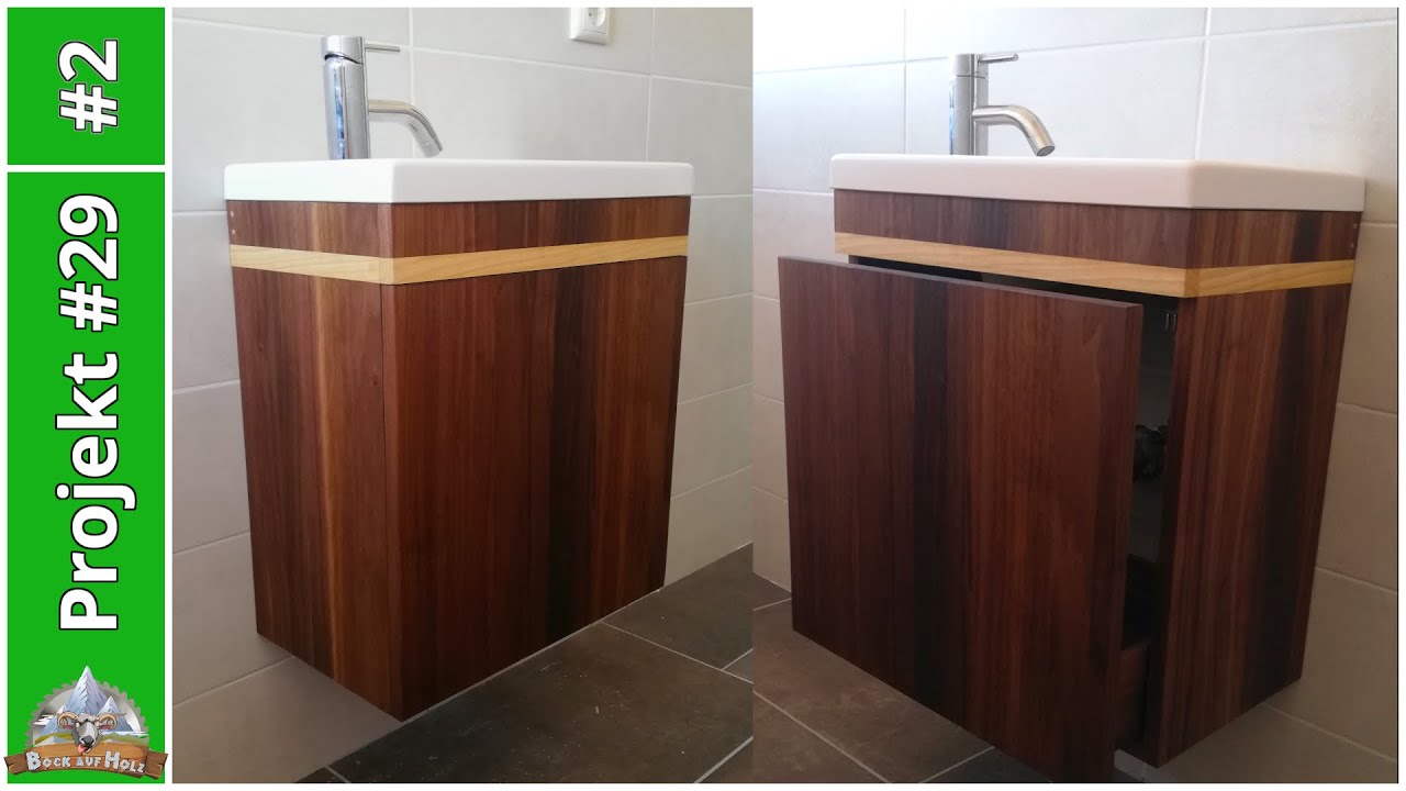 Waschbeckenunterschrank mit Schublade aus Nuss | Teil 2/2