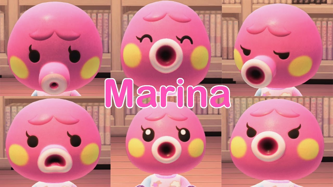 【Animal Crossing New Horizons】Marina All 44 Emote Reactions