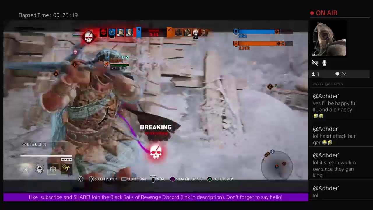 The Captain smoking burgers and playing some For Honor