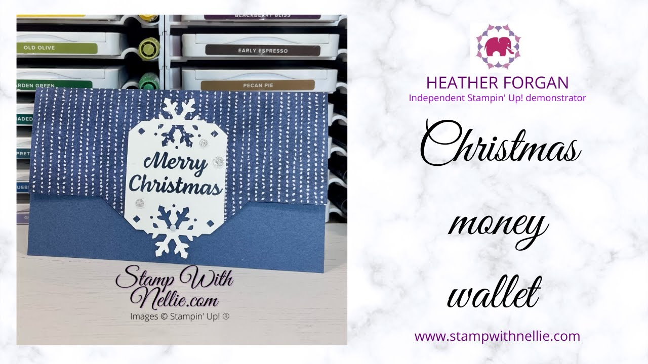 How to make a Christmas money gift wallet with Sparkling Snowflakes Tag Topper punch