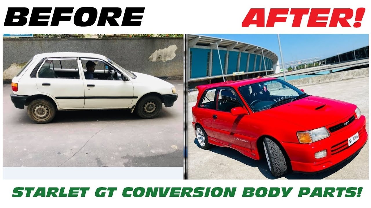 Starlet GT conversion body parts body kits hoods spoilers side skirts body panel fiber made parts🏎