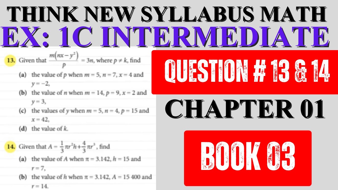 Ex 1C Q13 & Q14 Intermediate Level | Algebraic Fractions | Book 3 8th Edition