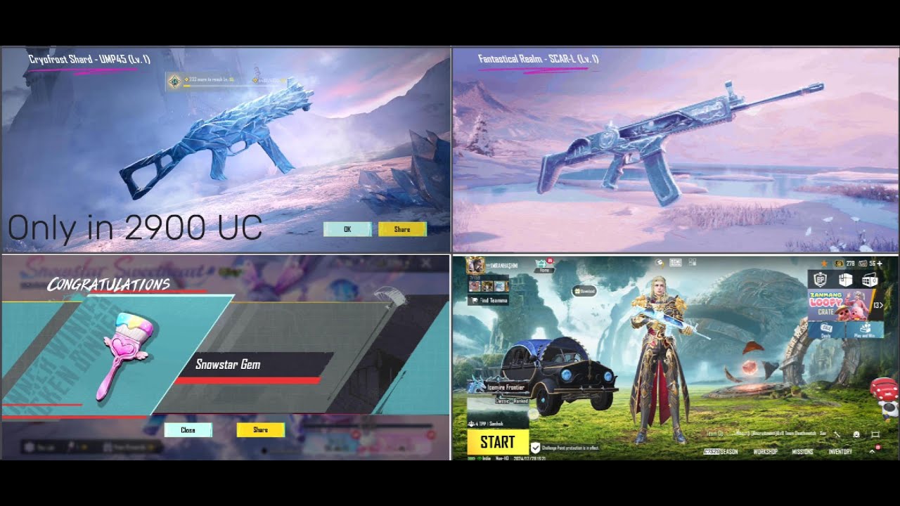 😱WOW ! GOT ULTIMATE AND SCAR-L GLACIER IN SPIN 🔥SNOWSTAR Sweetheart LUCKIEST CRATE OPENING❄️