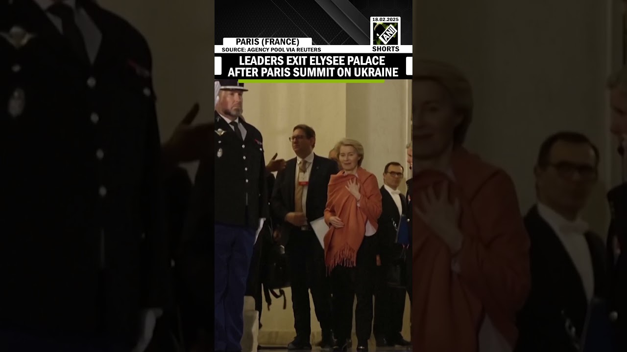 European leaders leave Elysee Palace after Paris emergency summit on Ukraine