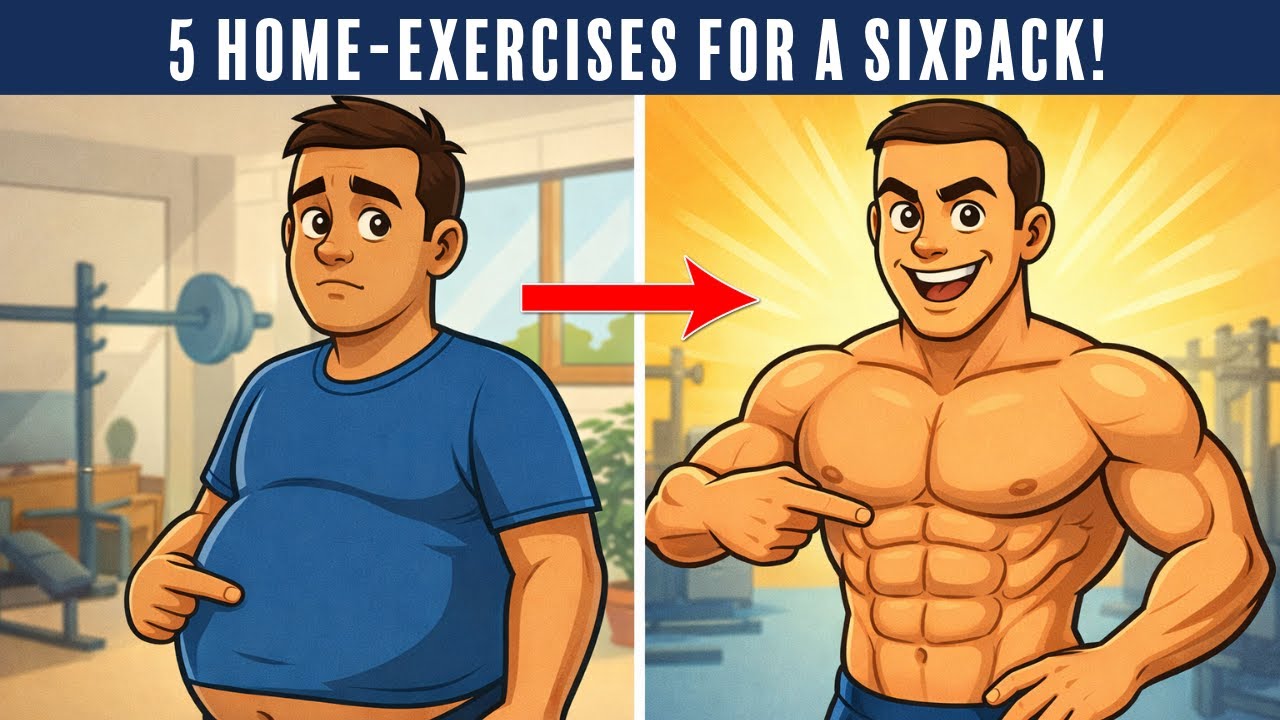 The ONLY 5 Home-Exercises You Need For A Six Pack 💪🔥