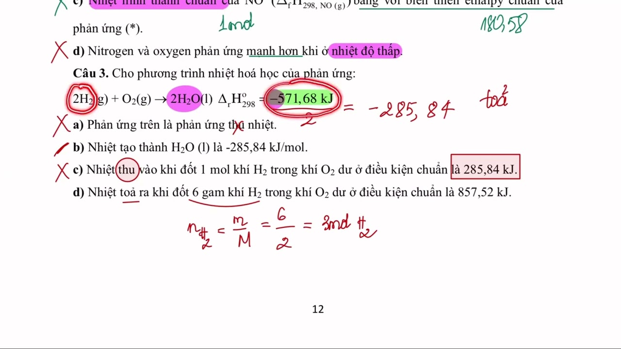 BÀI 13 - BÀI TẬP PHÁT BIỂU ĐÚNG SAI ENTHALPY TẠO THÀNH VÀ BIẾN THIÊN ANTHALPY CỦA PHẢN ỨNG HÓA HỌC
