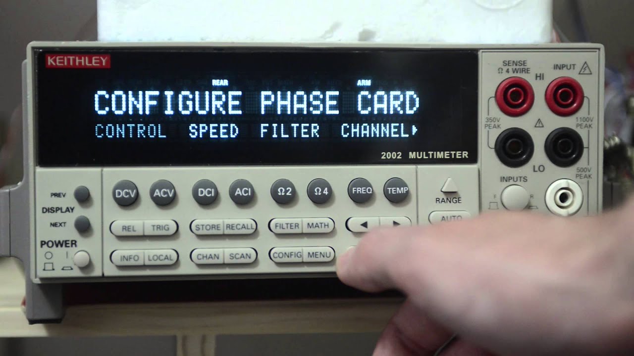 Secret menu in Keithley 2002 DMM