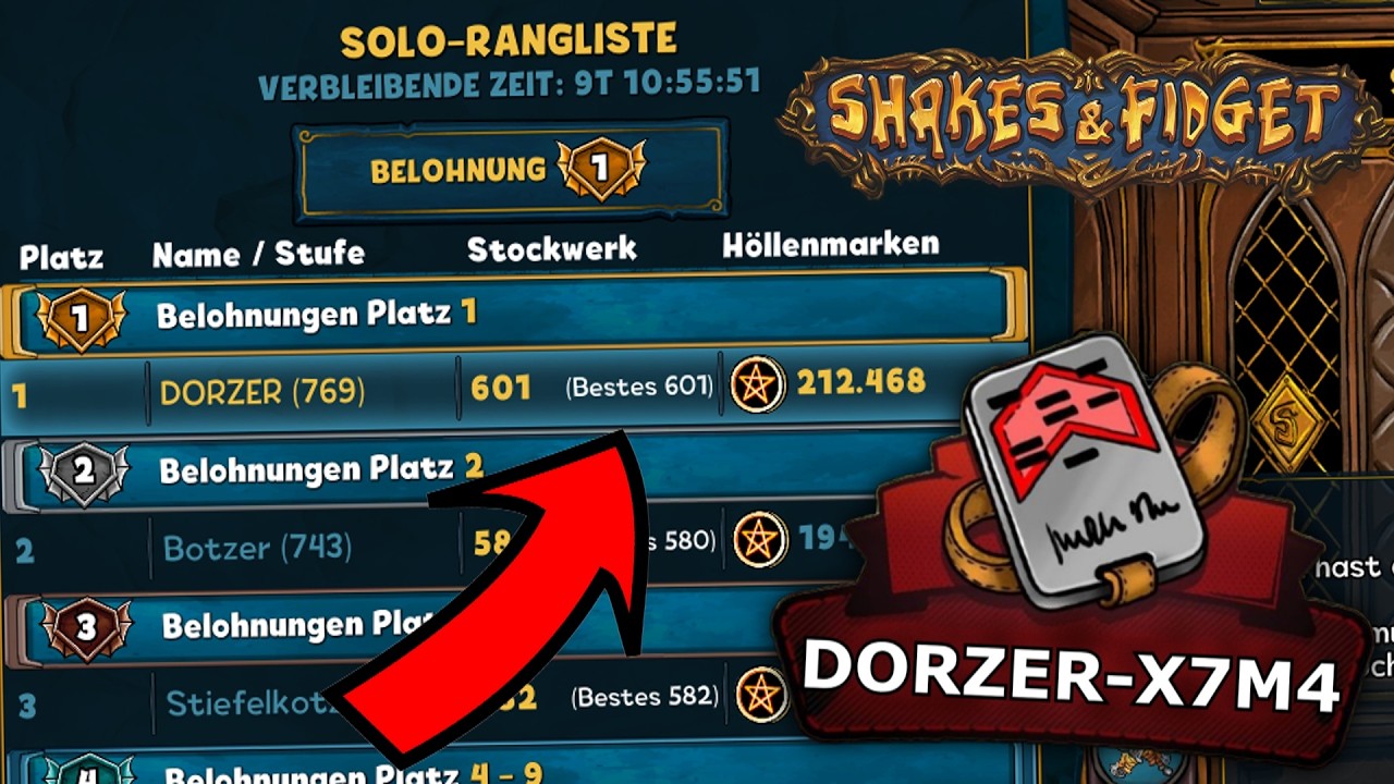 Shakes & Fidget - Hellevator Code & Etage 1-600 mit Schoki gepilzt! *2380 SFGame