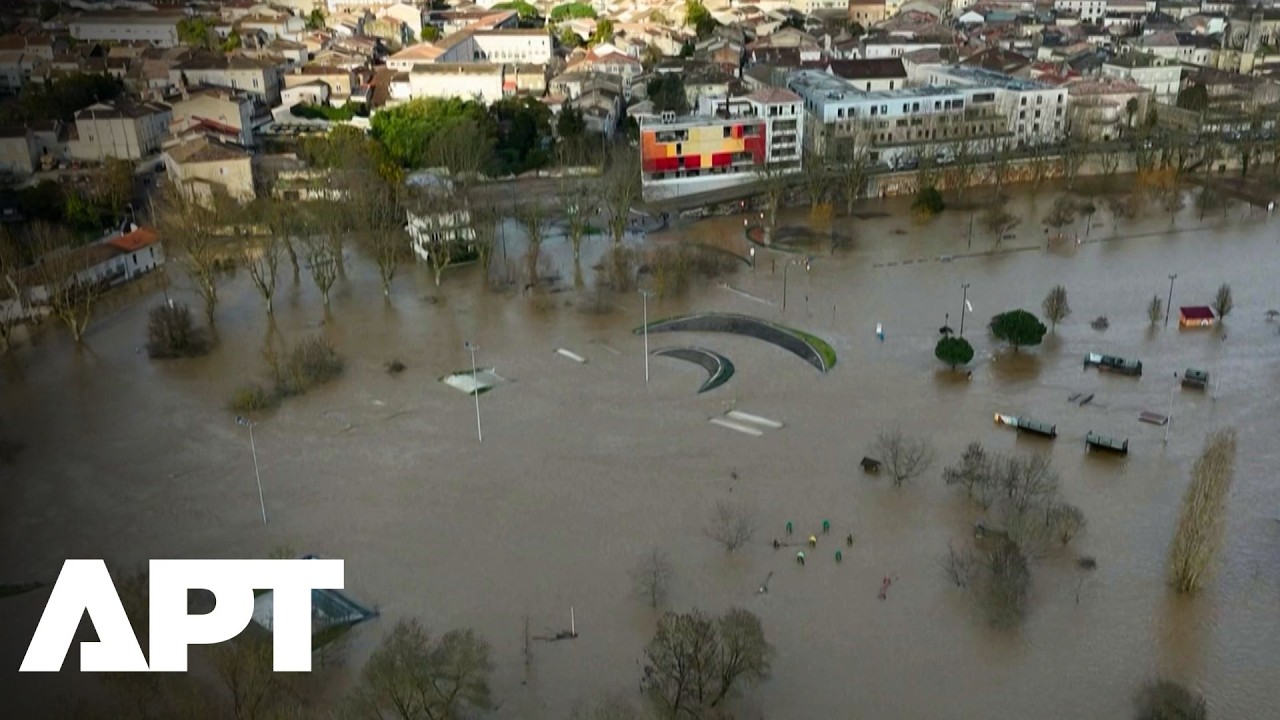 Drone Shots Reveal Homes Underwater in Southwestern France | APT