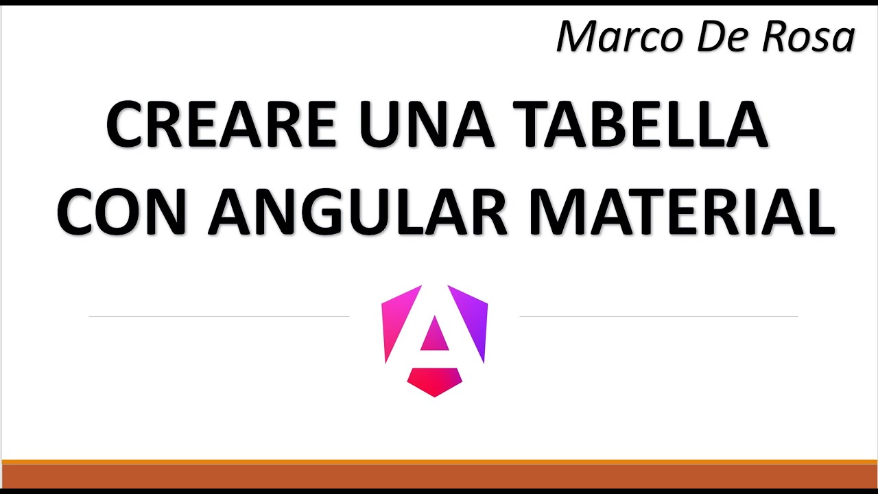 Progetto Angular: Creare una tabella con Angular Material